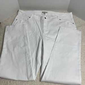 Woman Within White Jeans 24W Tall Stretch Straight Leg Plus Size Denim